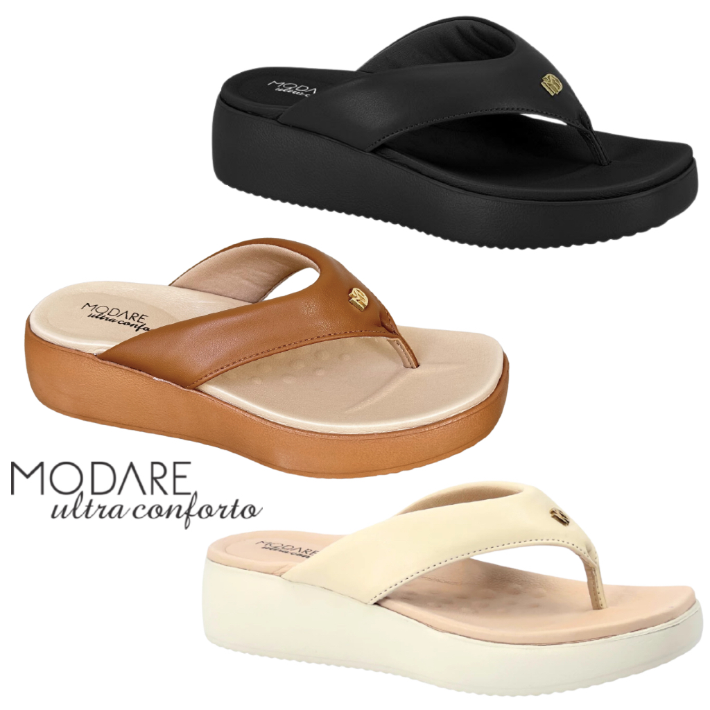 Tamanco Modare Chinelo Flatform Tira De Dedo Conforto Macio 7189.101