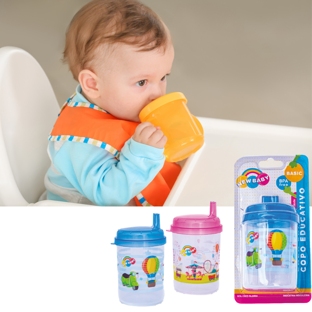 Kit 5 Pç copo, talheres ,mordedor acessórios infantil Bebê