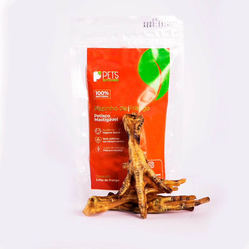 Petisco Desidratado para Cães e Gatos Pezinho de Frango