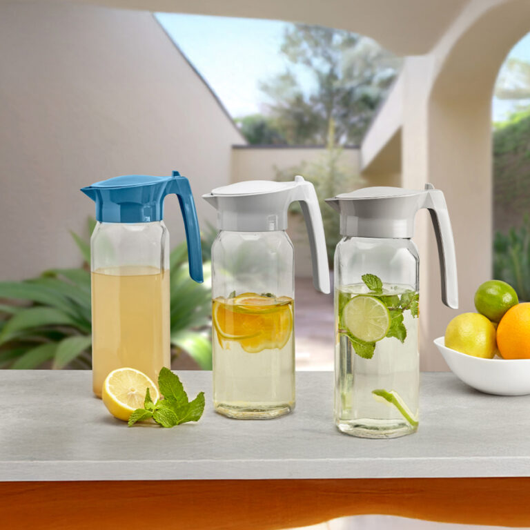 Jarra De Vidro Transparente Para Suco Água Com Ta