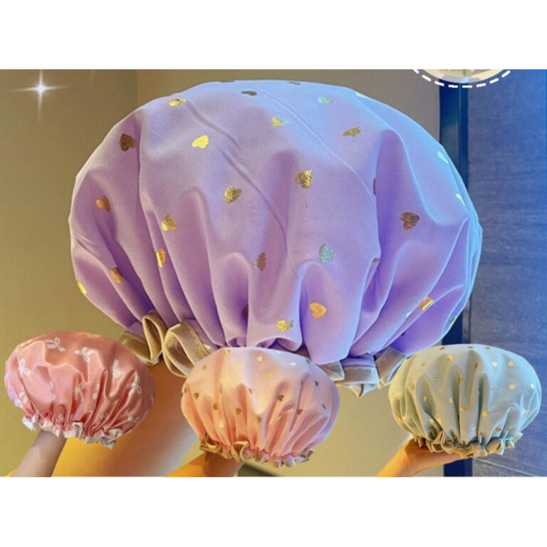 Touca de banho de camada dupla Moda Amor Coração