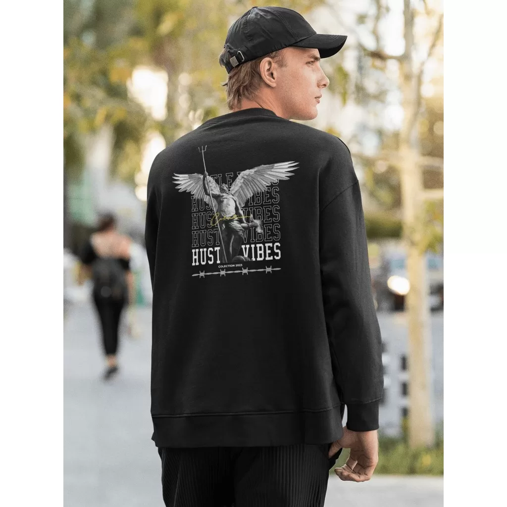 Moletom Careca Blusa de Frio Suéter Gola Redonda Masculino Casual Streetwear 100% Algodão Estampado