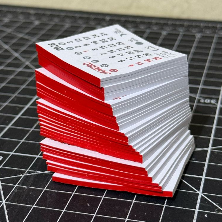 Mini Calendário 2026 em Bloco / 5x5cm / 100 Unida
