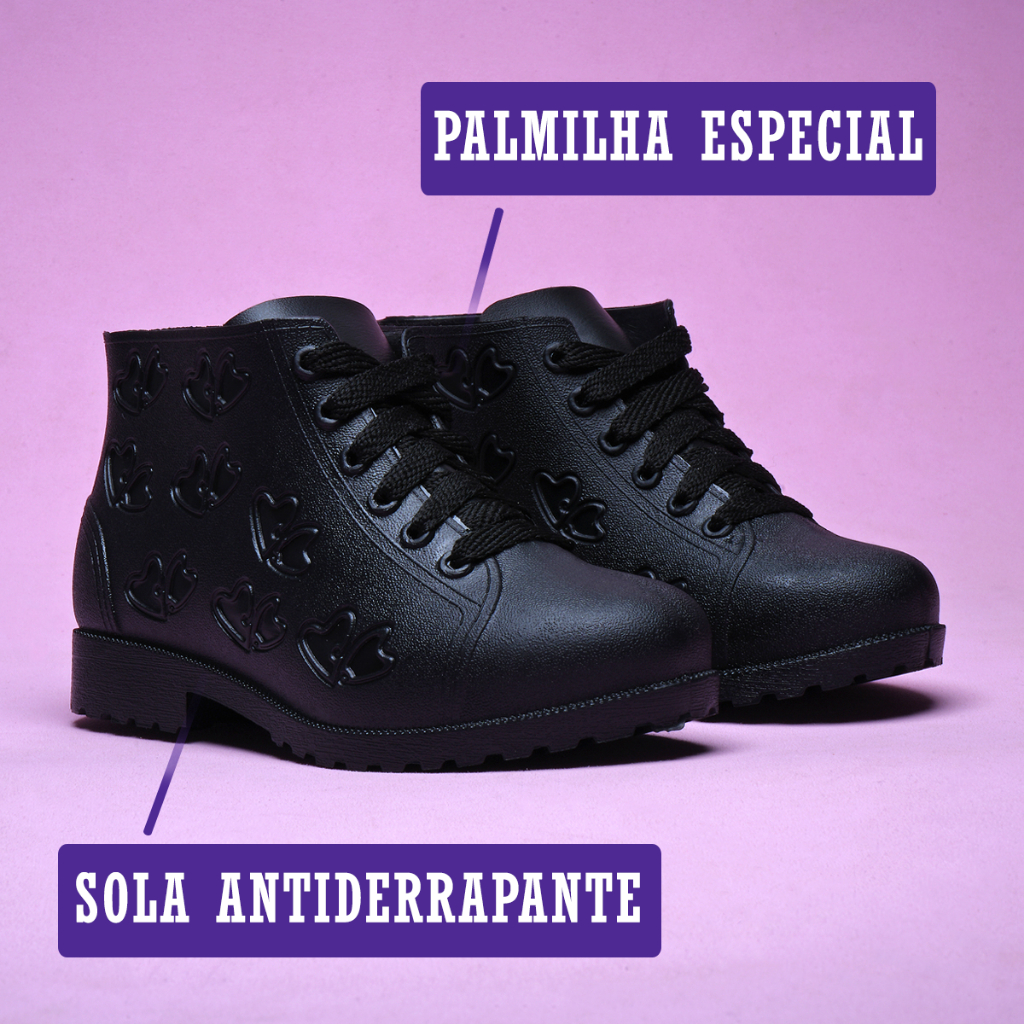 Tenis Bota Botinha Infantil Feminina Menina Antiderrapante Leve Pronta Para Envio Facil de Limpar