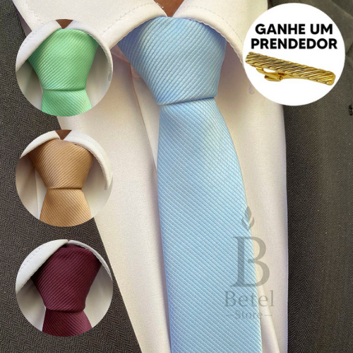Gravata Várias Cores Slim Masculina Social Atempo