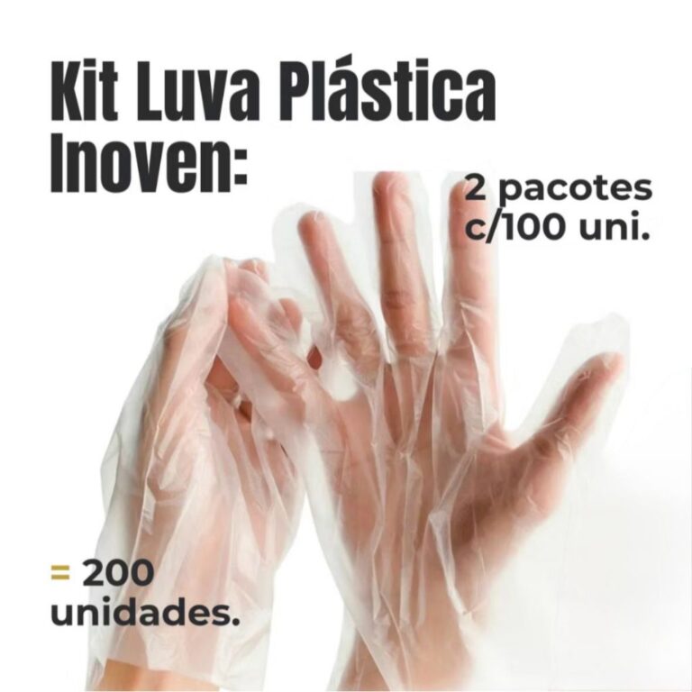 Luva Plástica Descartável 2 Pac|200 Unidades Ino