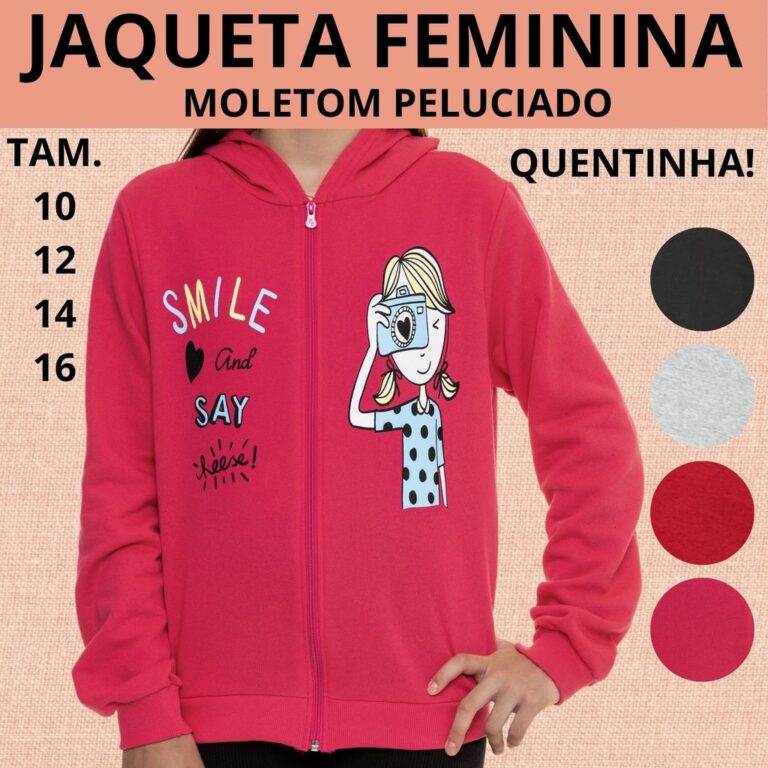 Jaqueta Moletom Juvenil Feminina 3180-A