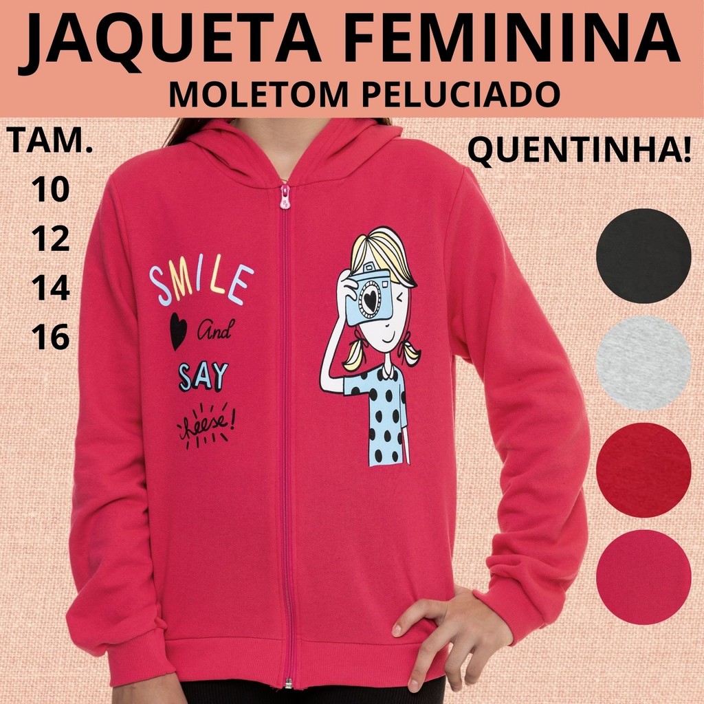 Jaqueta Moletom Juvenil Feminina 3180-A