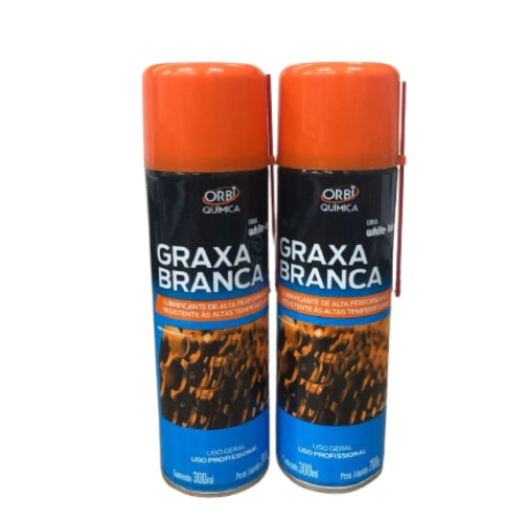 KIT 2 GRAXA SPRAY BRANCA ORBI QUIMICA 300ML