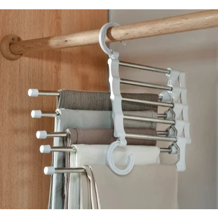 Cabide Branco Para Calças Organizador Retrátil M