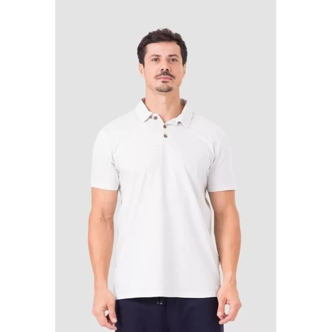 Camiseta Polo Masculina Estonada Branco