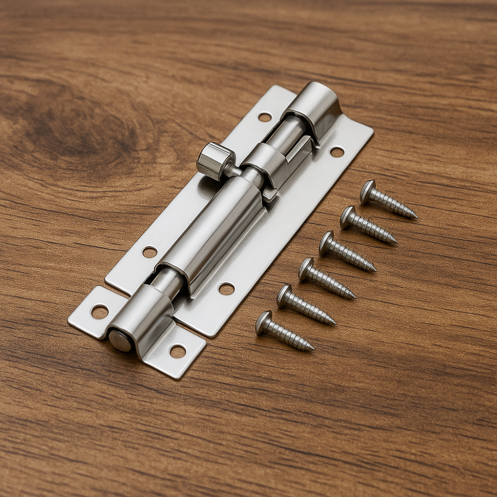 Ferrolho Trinco Fecho Fechadura Dobradiça Porta Portão Novo Tranca Janela Porta Aço Inox