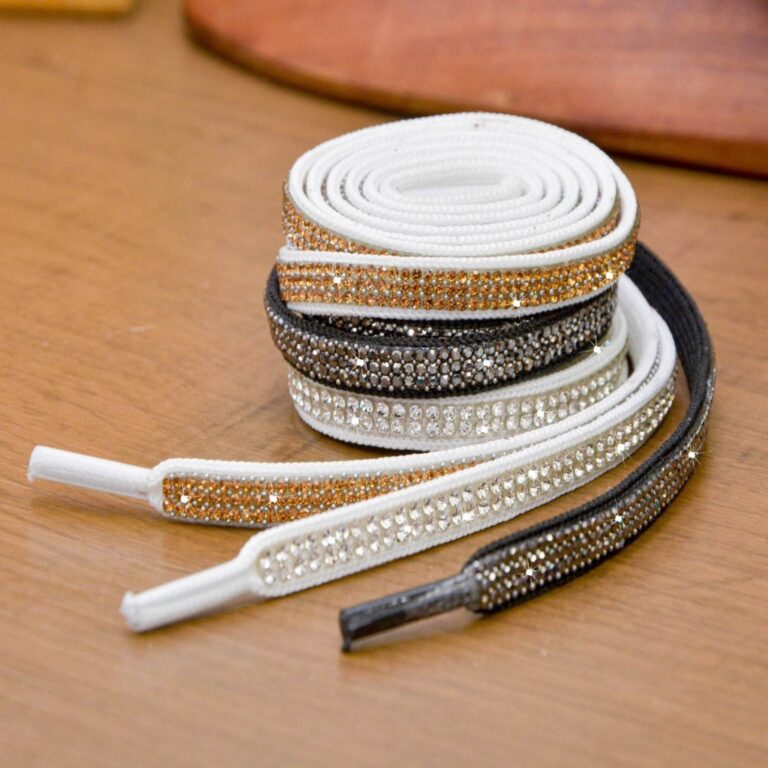 cadarço cordão com strass brilho par para tenis 