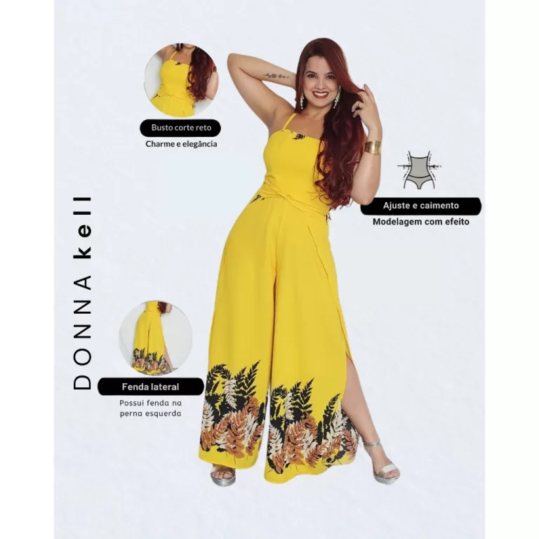 Macacão Feminino Longo Pantalona Envelope Macacã