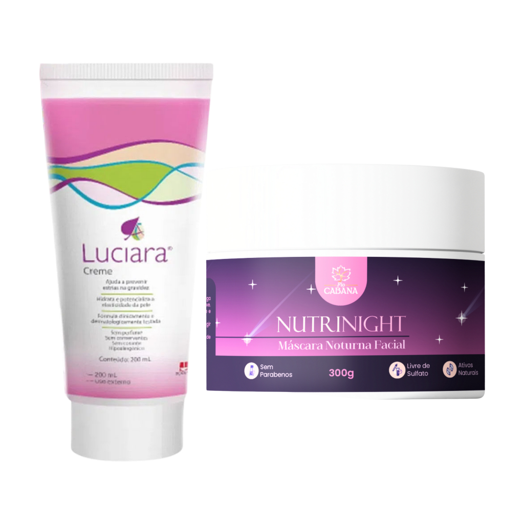 Creme Luciara 200mL + Máscara NutriNight 300g | Previne Estrias, Hidrata, Regenera e Ilumina