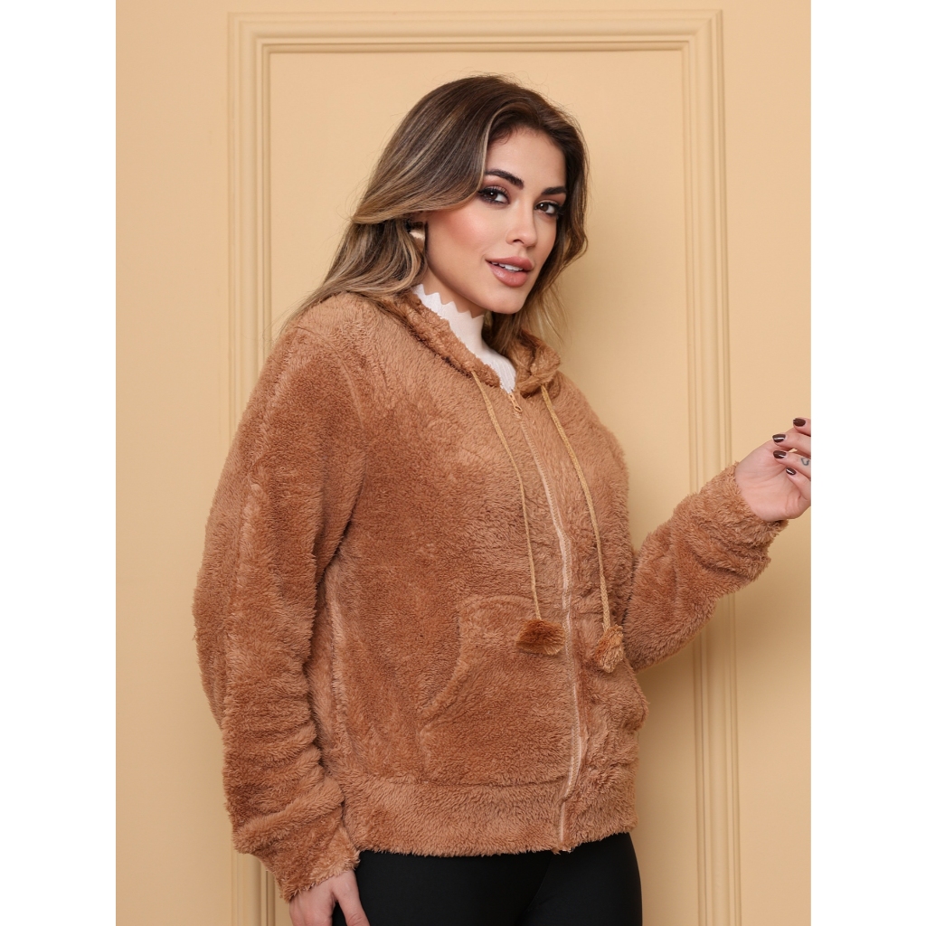 Blusa Frio Casaco Moletom Pelinho Inverno Feminino NEW EL SHOP