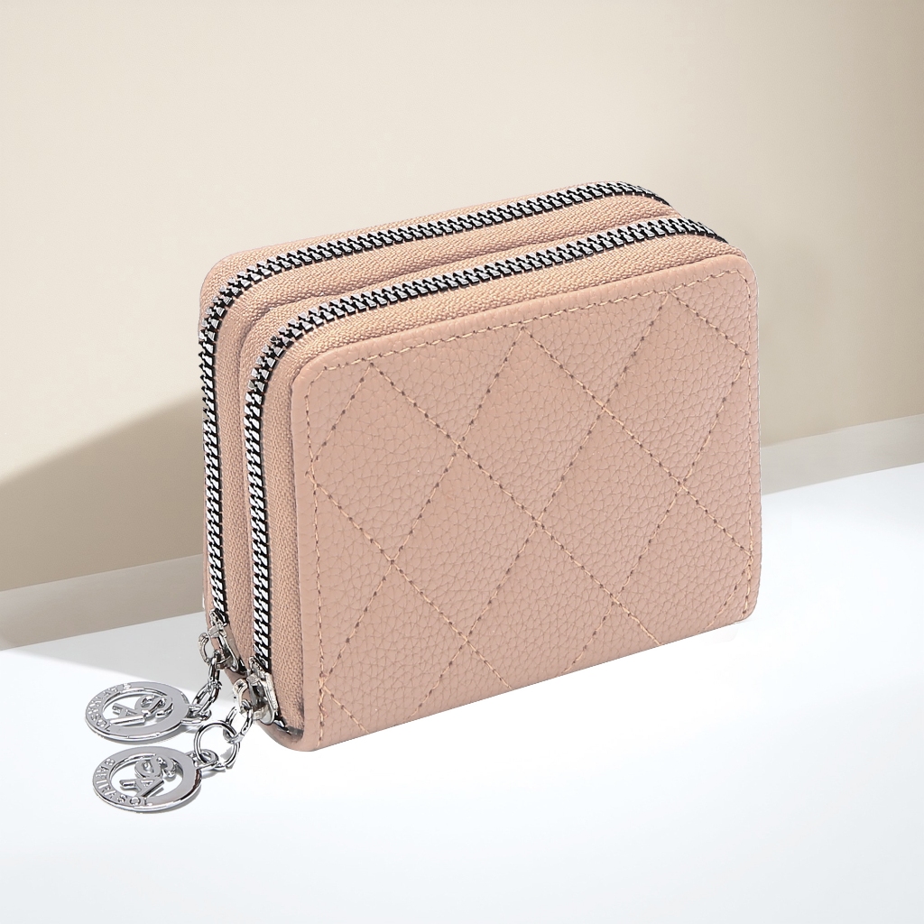 Bolsa Carteira Dupla De Zíper Para Mulheres,Porta-cartões De Crédito Multifuncional De Grande Capaci