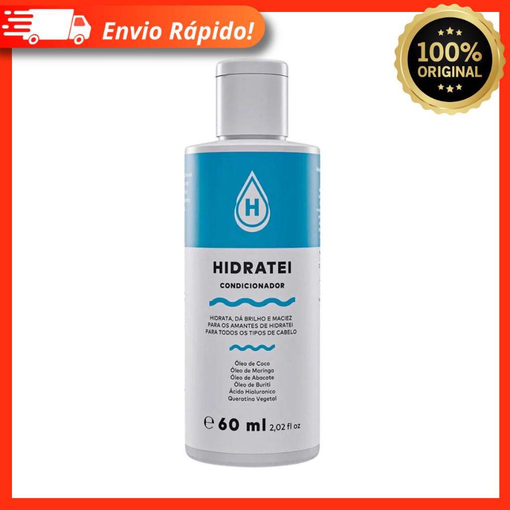 Condicionador Hidratei 60ml – Controla o Frizz – Fios Mais Hidratados, Brilhantes e Macios