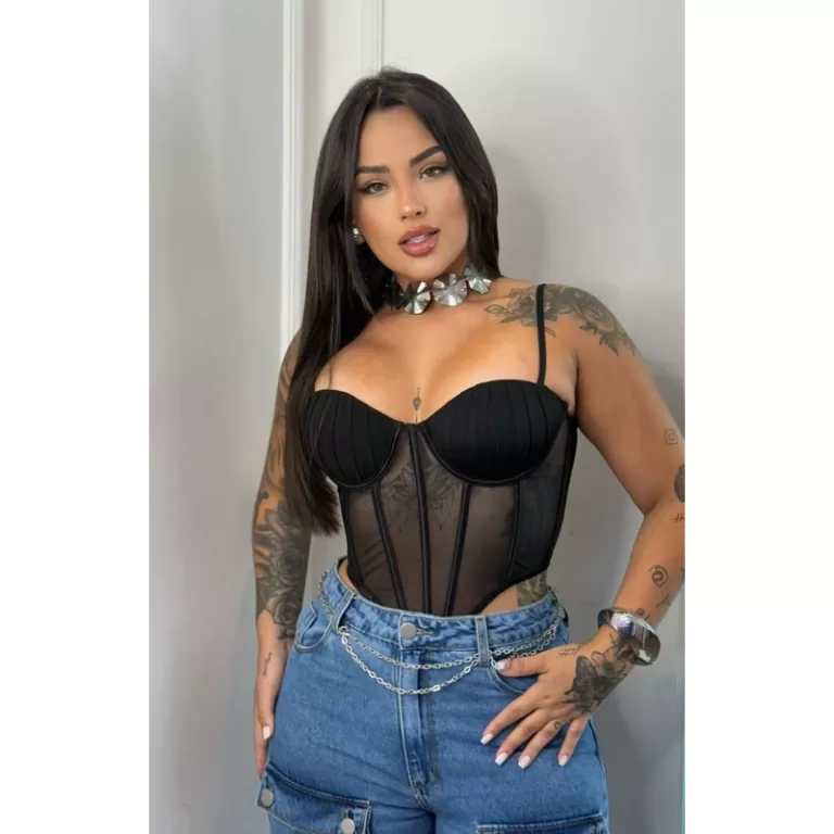 CROPED CORSELET DE TULE
