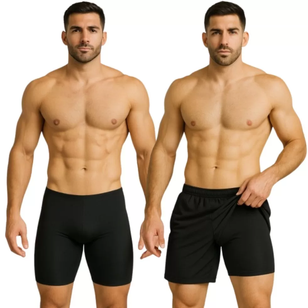 Kit 2 Short Segunda Pele Anágua Bermuda Masculina Ciclista Para Usar Por Baixo Forro