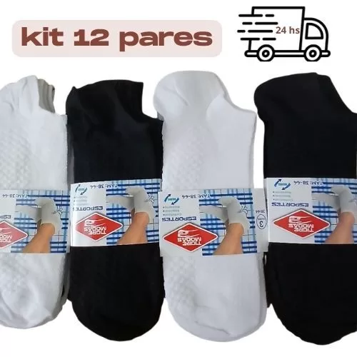 Kit Meia Soquete Unissex Premium  12 Pares  Confor