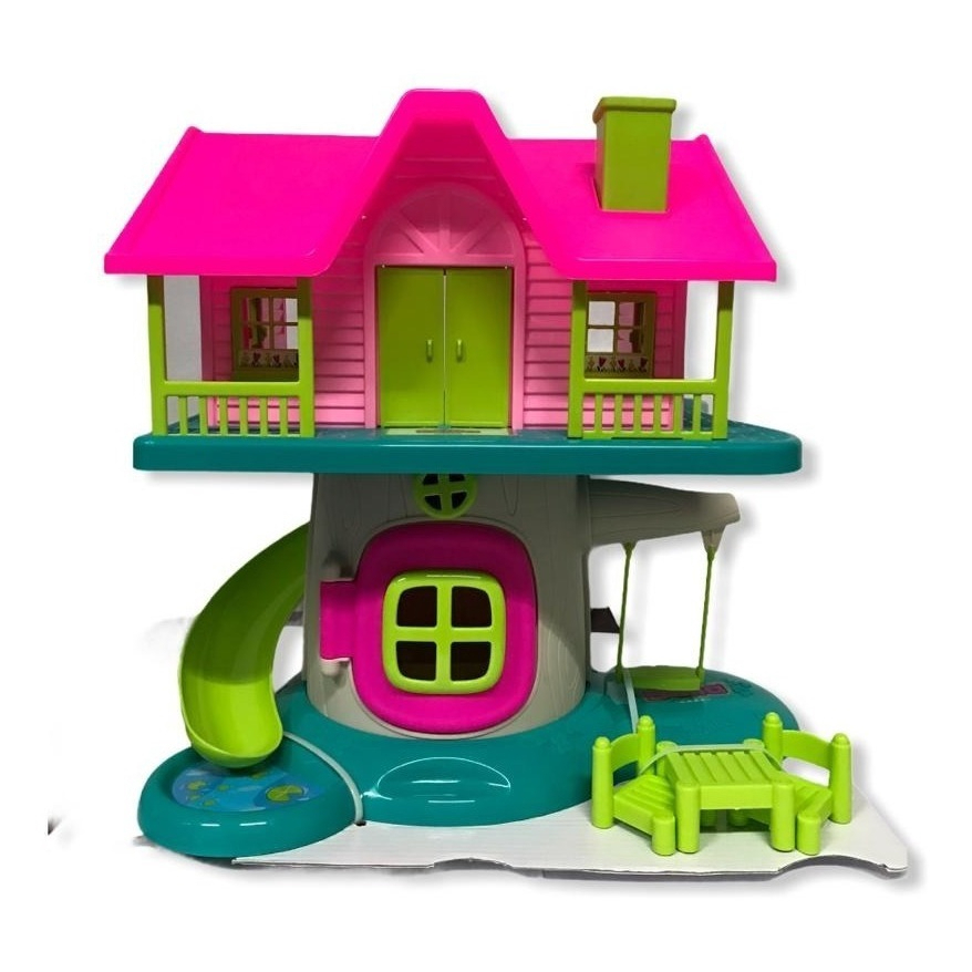 Brinquedo Casinha Estilo Polly Bella Villa C/ Acessorios Casa na Árvore Infantil Promoção