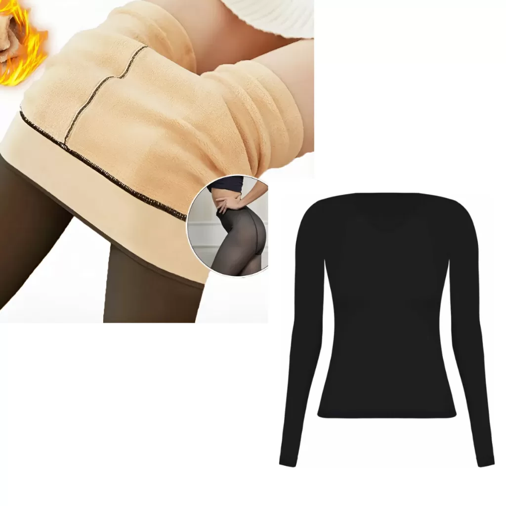 Kit Meia Calça Termica Camiset aTermica Frio Inverno Intenso Femino