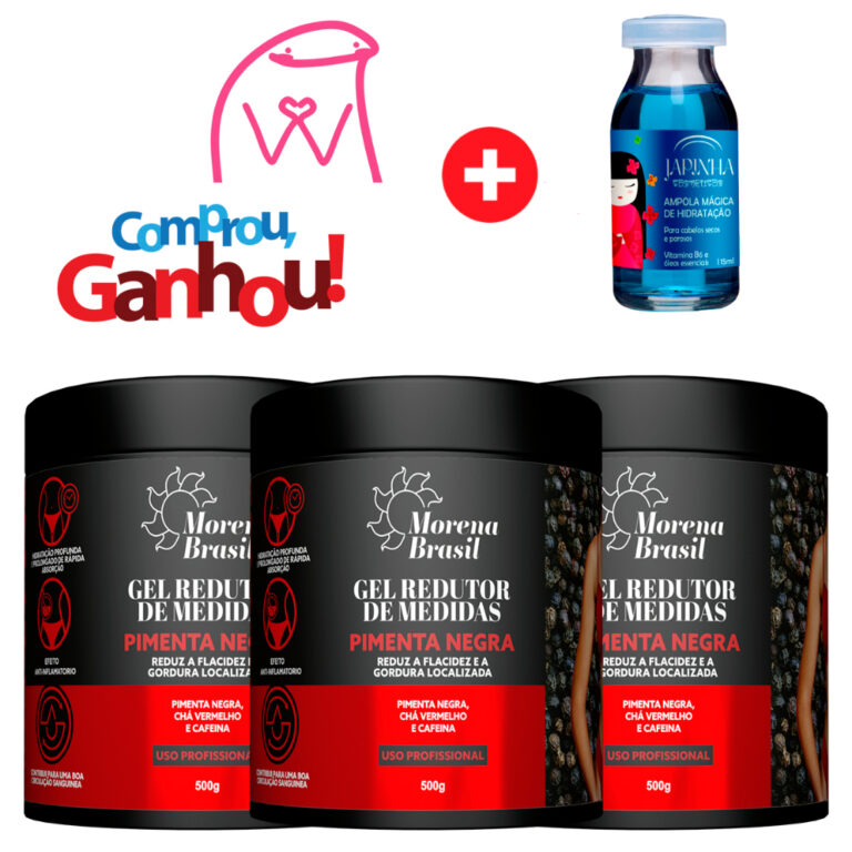Kit 3X Gel Redutor de Medidas Pimenta Negra