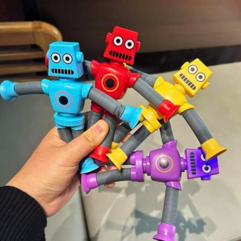 Kit Robô Cartoon Tubo Telescópico Fofo Descompre
