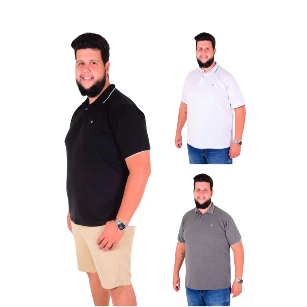 Camisa Polo Plus Size Tamanho Especial G1 Ao G6