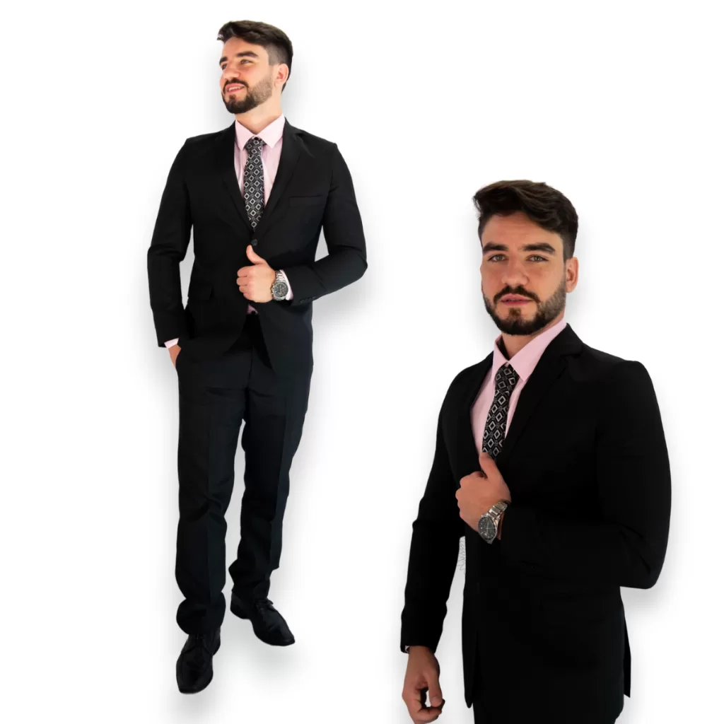 Terno Slim Preto Masculino Oxford Direto Da Fábrica Blazer + Calça + Oferta