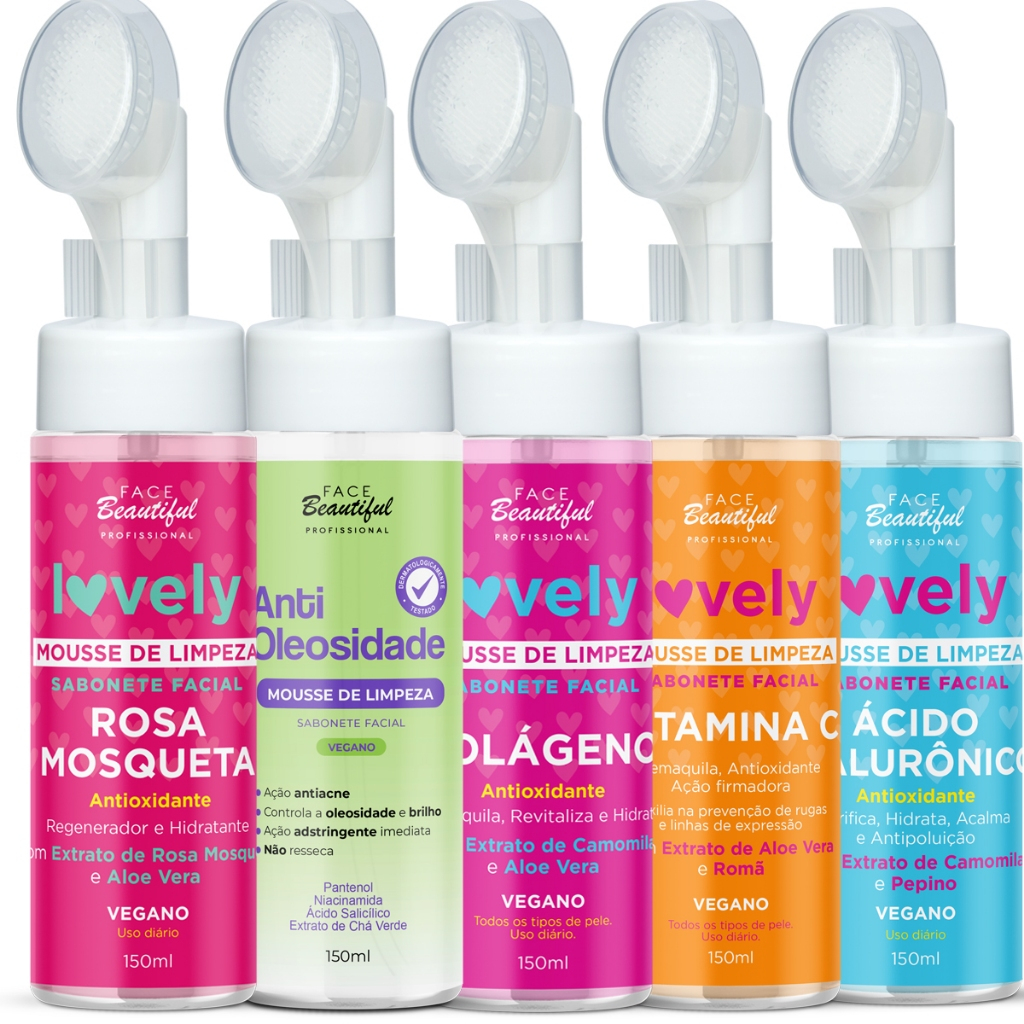 Mousse Demaquilante Facial Sabonete de Limpeza Com Aplicador Face Beautiful 150ml