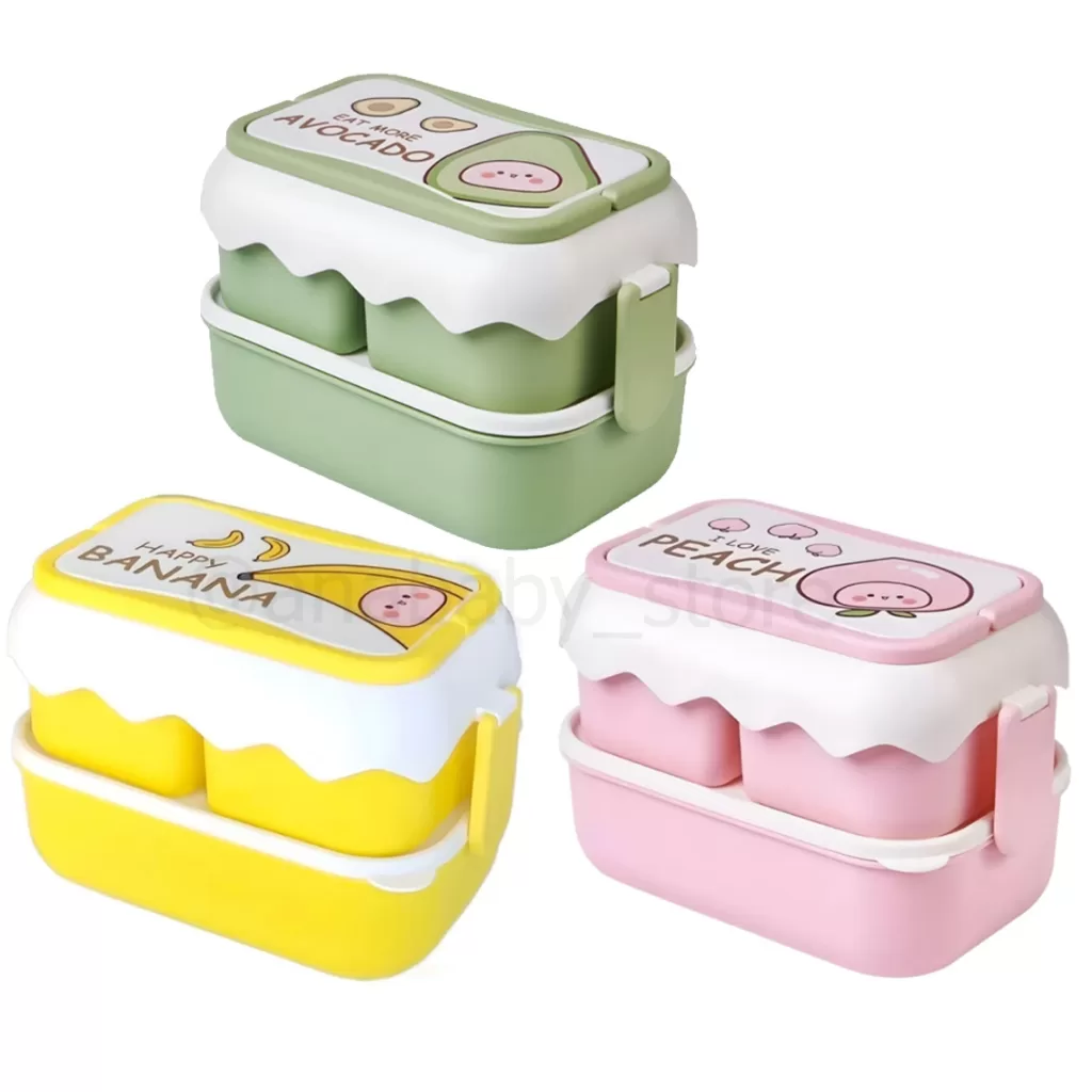 Marmita 2 andares COm Talher Marmitinha Lancheira Lanche Infantil