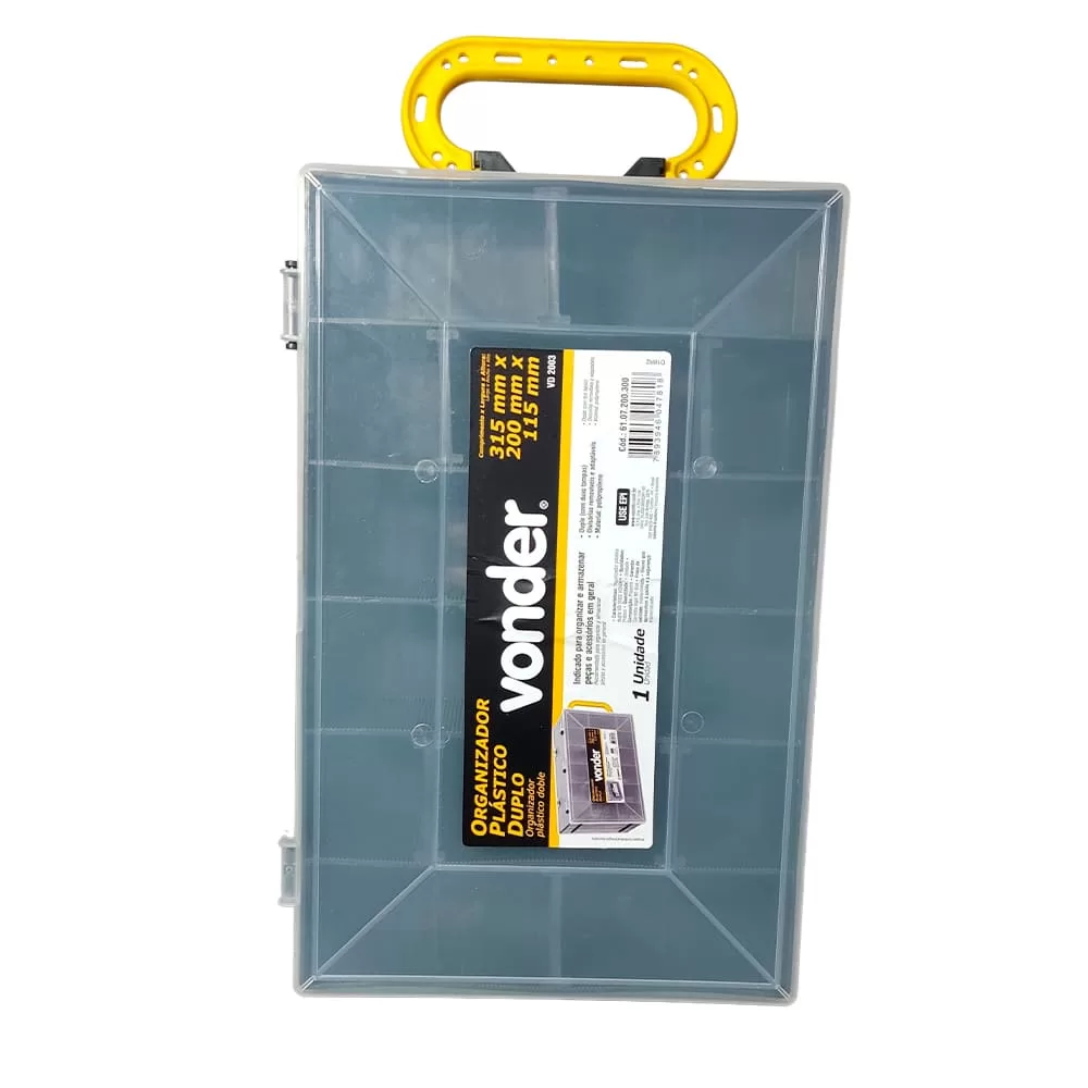 Caixa Organizadora Plástico Duplo Pesca Com Divisoria Vonder