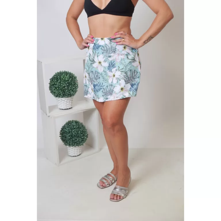 Shorts Saia Tactel Flores