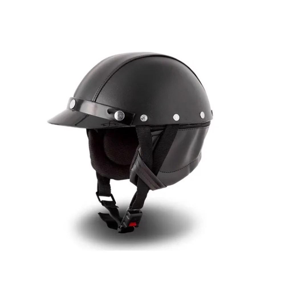 Capacete Coquinho Couro Bike Chopper Custom harley