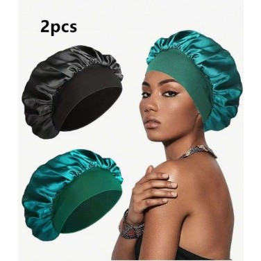 Touca de cetim  2 peças Touca de cabelo cetim Cac