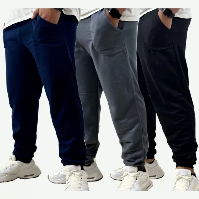 Kit 3 Calça Moletom Masculina Com Punho E Elastic