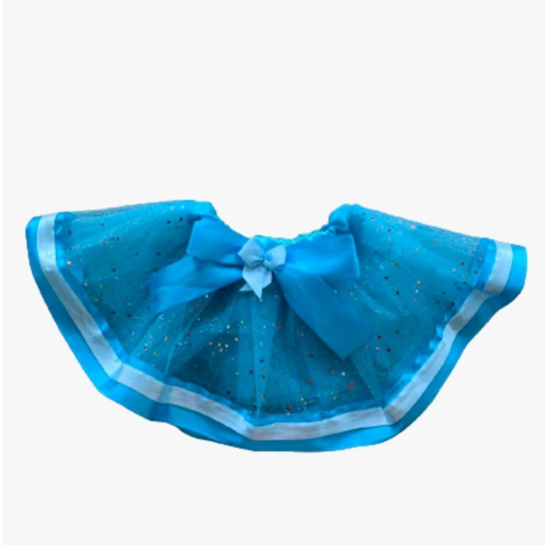 Saia Colorida Azul Claro com Fitas e Lacinho para 