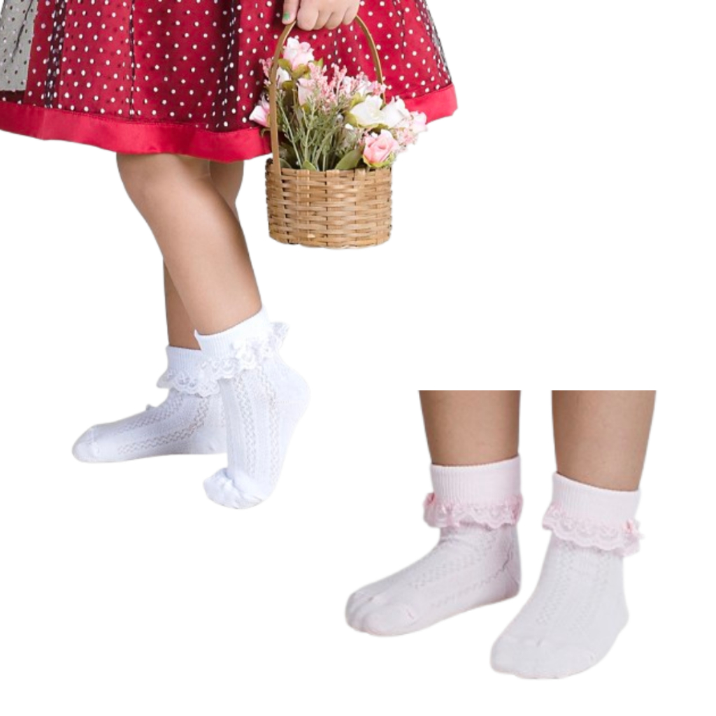 Combo 2 Meia Festa Bebê Menina Meia Festa Bebê Feminina