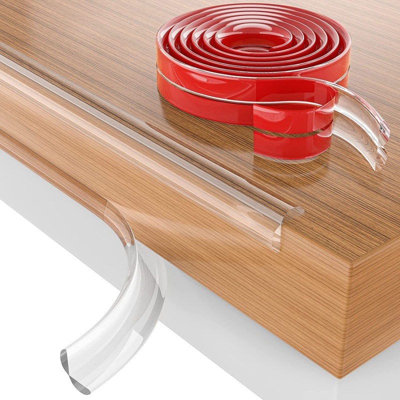 Protetor de borda de quina de canto de mesa moveis de silicone transparente c/ 1, 2, 4 metro colante