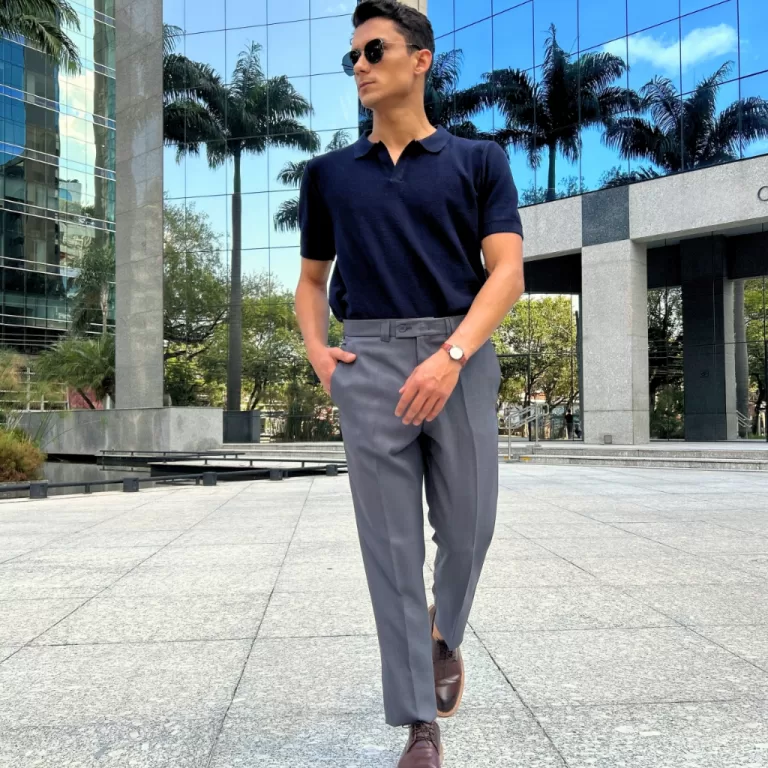 Calça Social Alfaiataria Masculina Slim em tecido