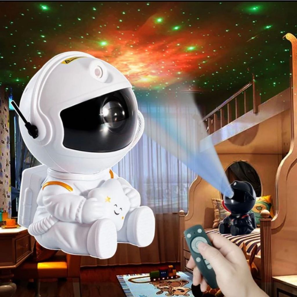 Mini Projetor De Luz Noturna Estrela De Astronauta Decoração Para Galáxia Luz De Luminaria Girado Cé