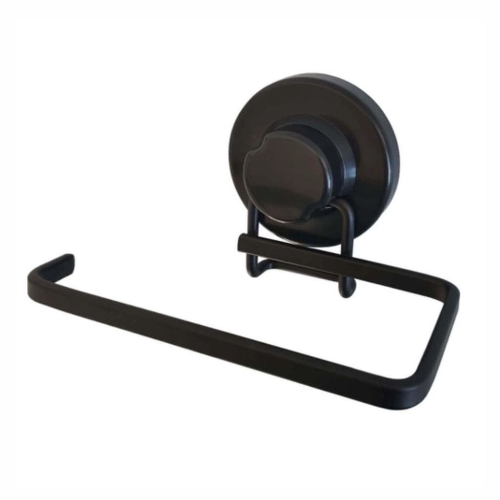 Suporte Papel Higiênico Sistema de Ventosa Redonda Black