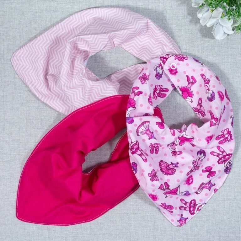 Kit 3 Babadores Para Bebê Bandana Estampadinhos B