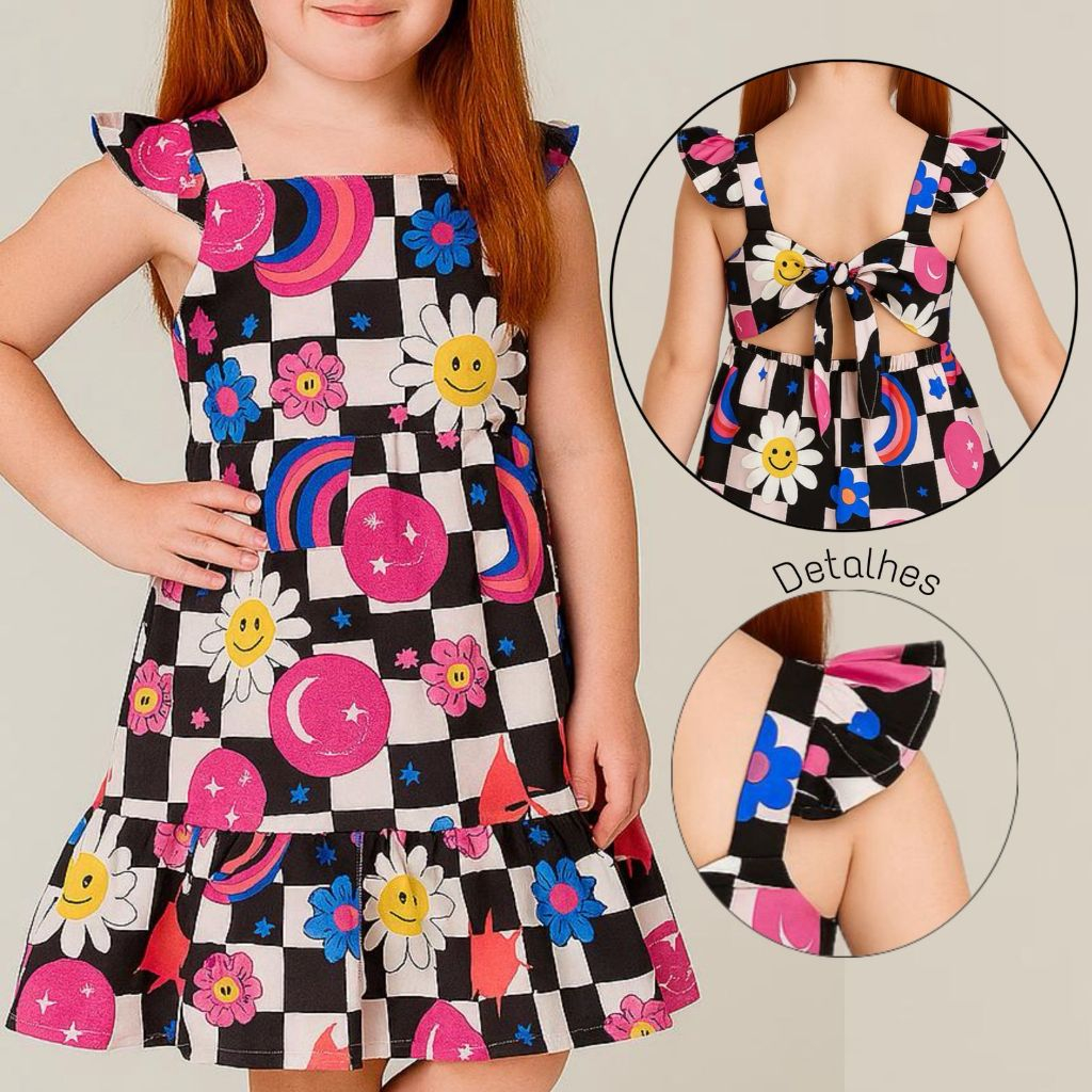 Vestido Infantil Xadrez Vermelho   03 ao 10 anos  FESTAS JUNINA QUADRILHA ARRAIAL