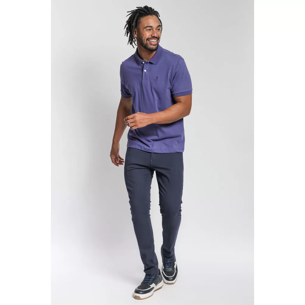 Calça Sarja Masculina Skinny Básica Five Polo Wear Azul Escuro