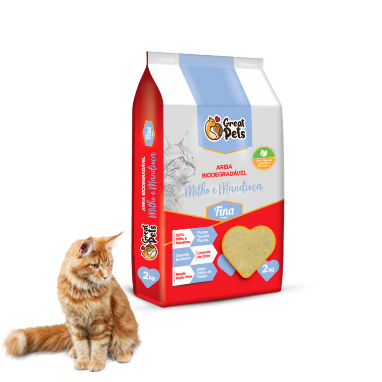 Areia Para Gato Biodegradavel Fina de Mandioca e M