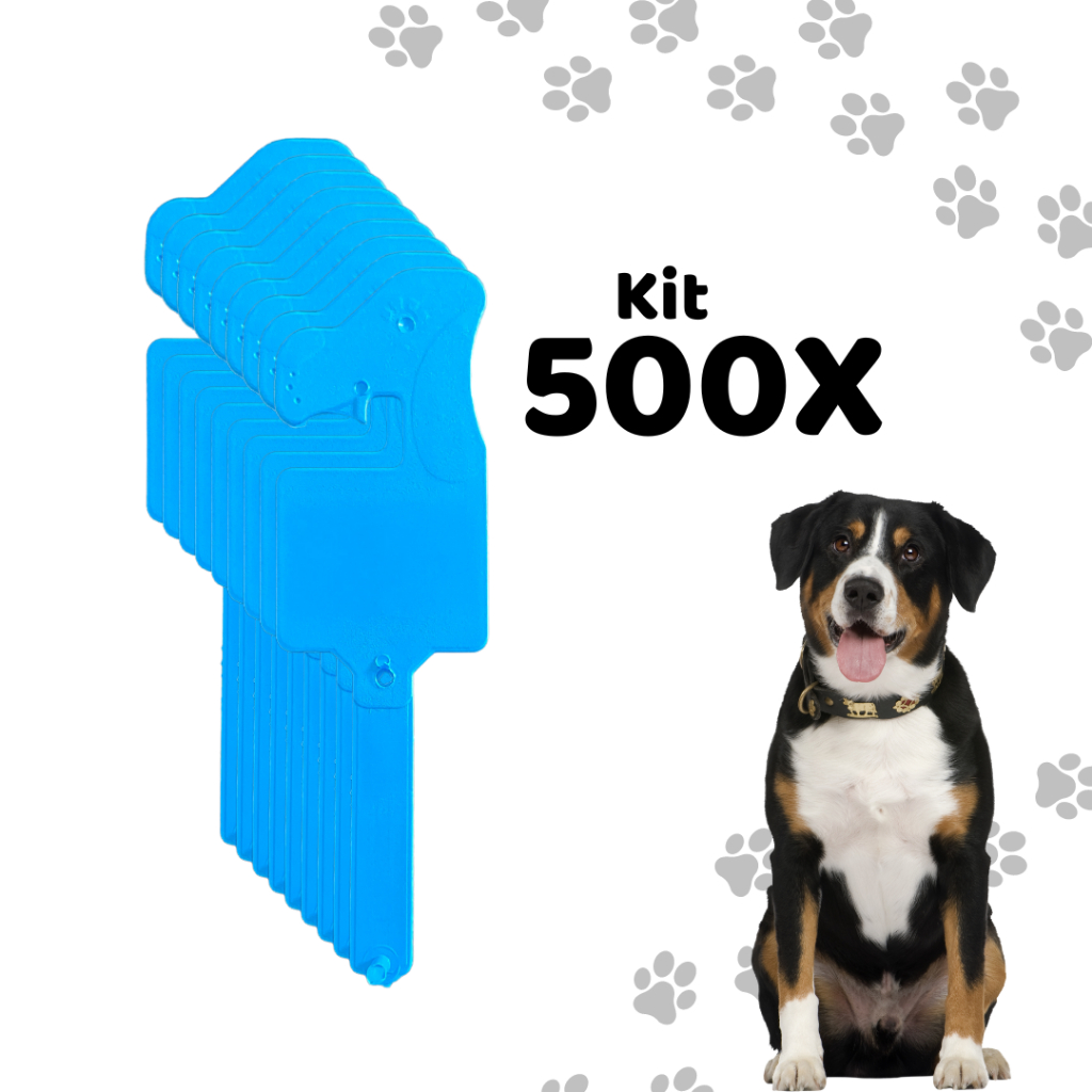 Kit 500 Cabides Azul para Cachorro Pet Shop Loja