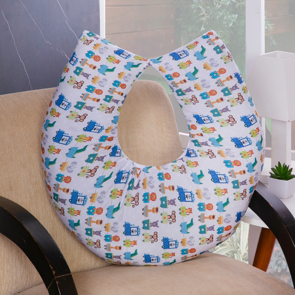 Almofada Amamentação para Bebê Menino Sublimada – Trenzinho